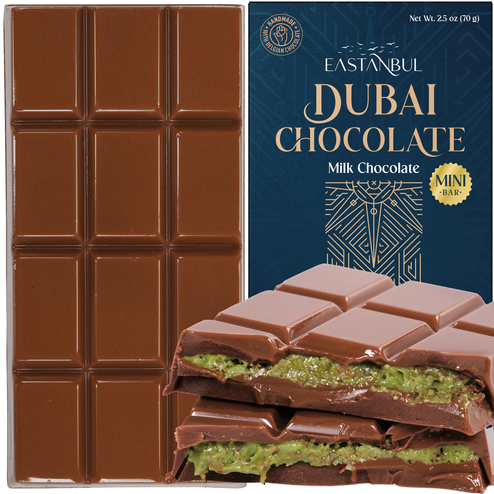 Eastanbul Dubai Chocolate Bar Pistachio with whole pistachios, premium gift option.