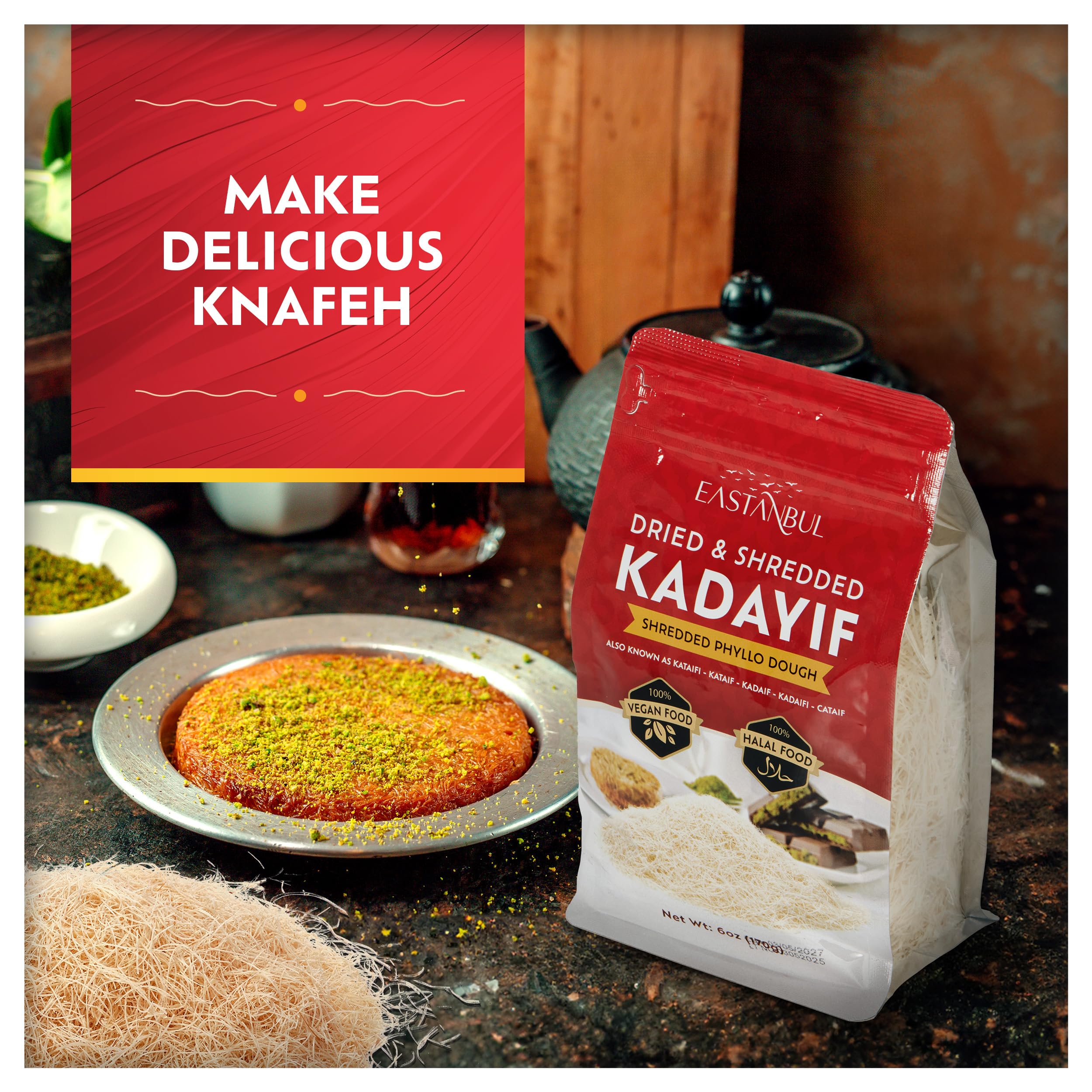 Eastanbul kataifi dessert assembly supports quick, impressive treats.