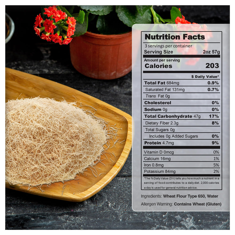 Eastanbul kataifi thin threads create light texture and fast syrup absorption.
