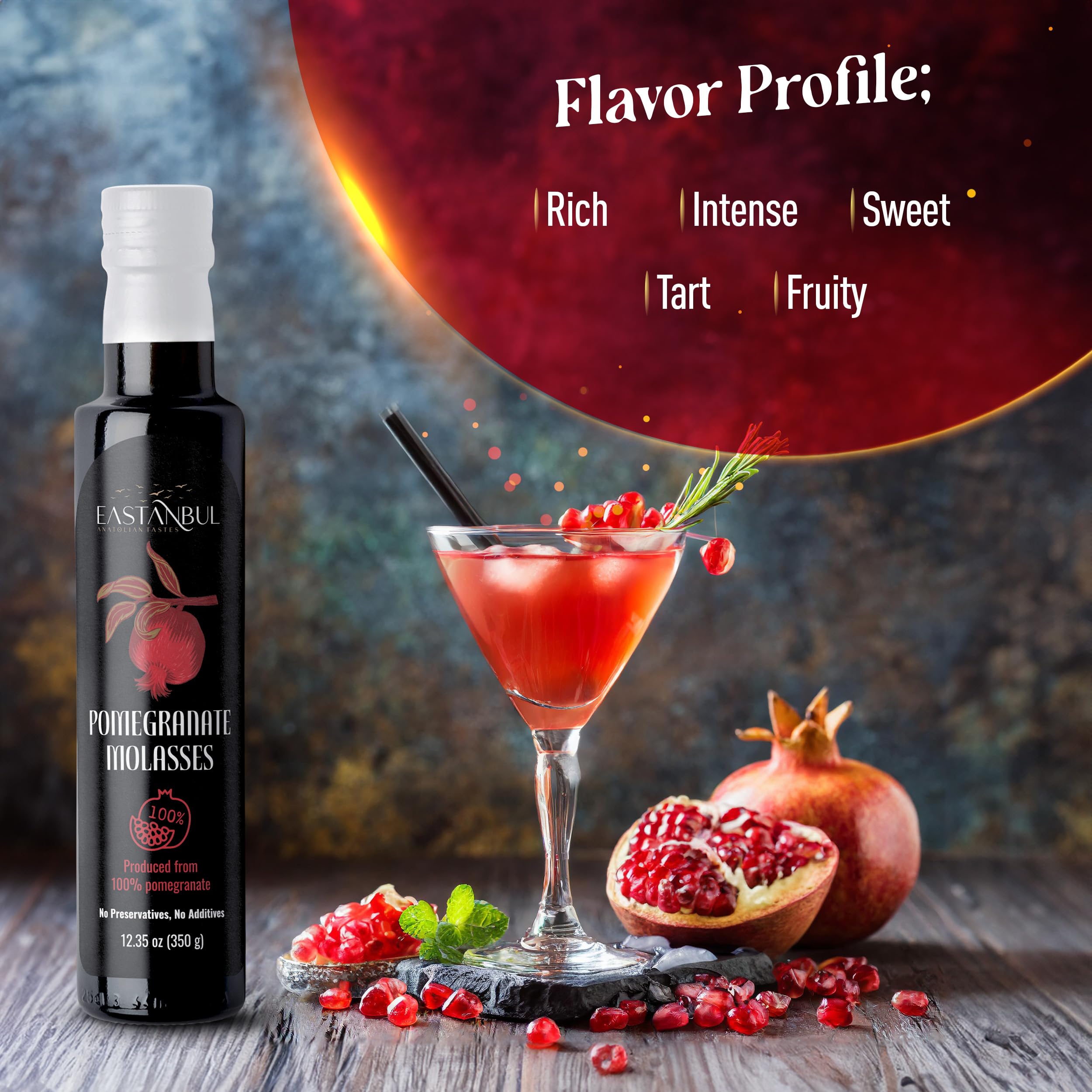 Eastanbul pomegranate molasses ingredients bowl for natural flavoring