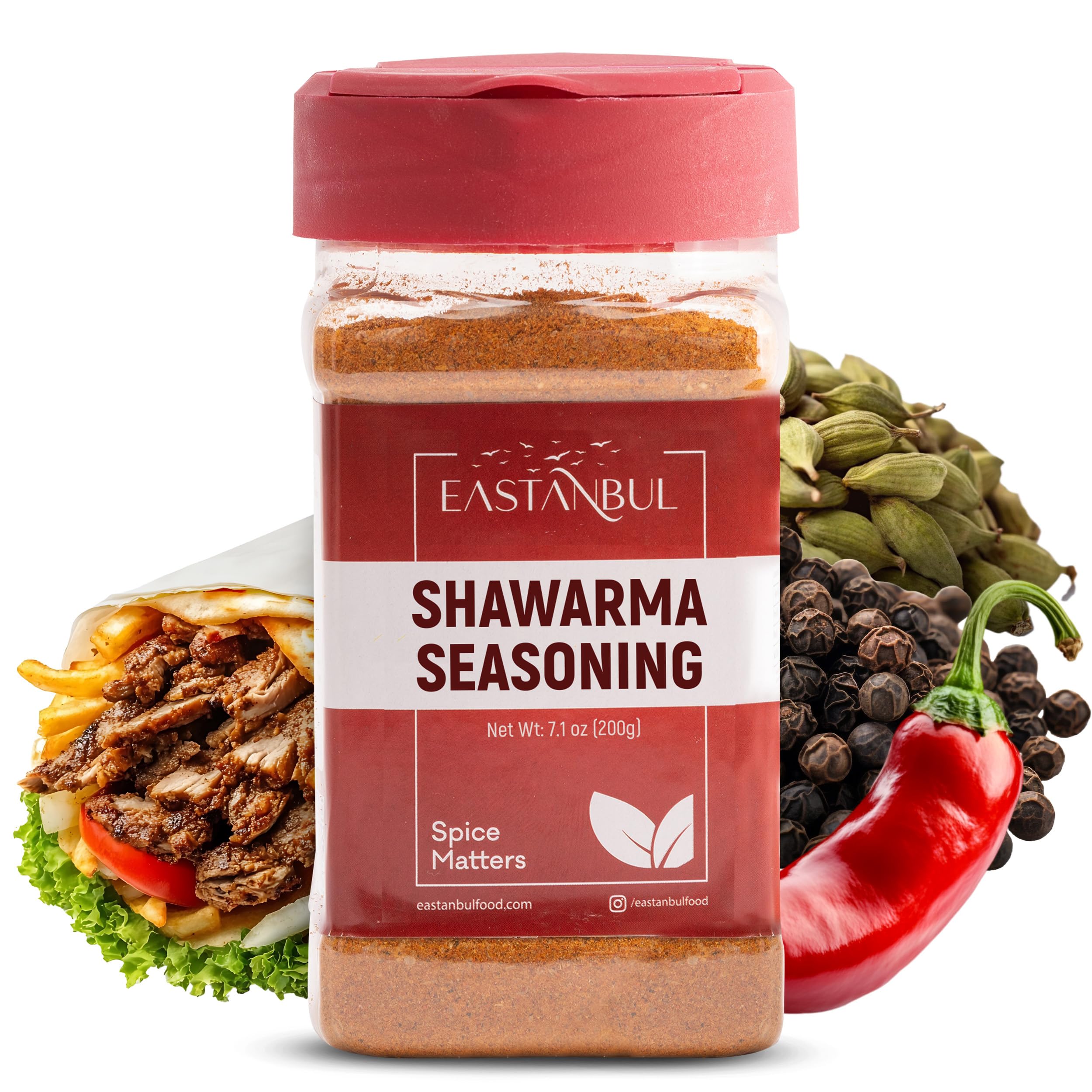 Eastanbul shawarma seasoning bottle on kitchen counter for easy home marination