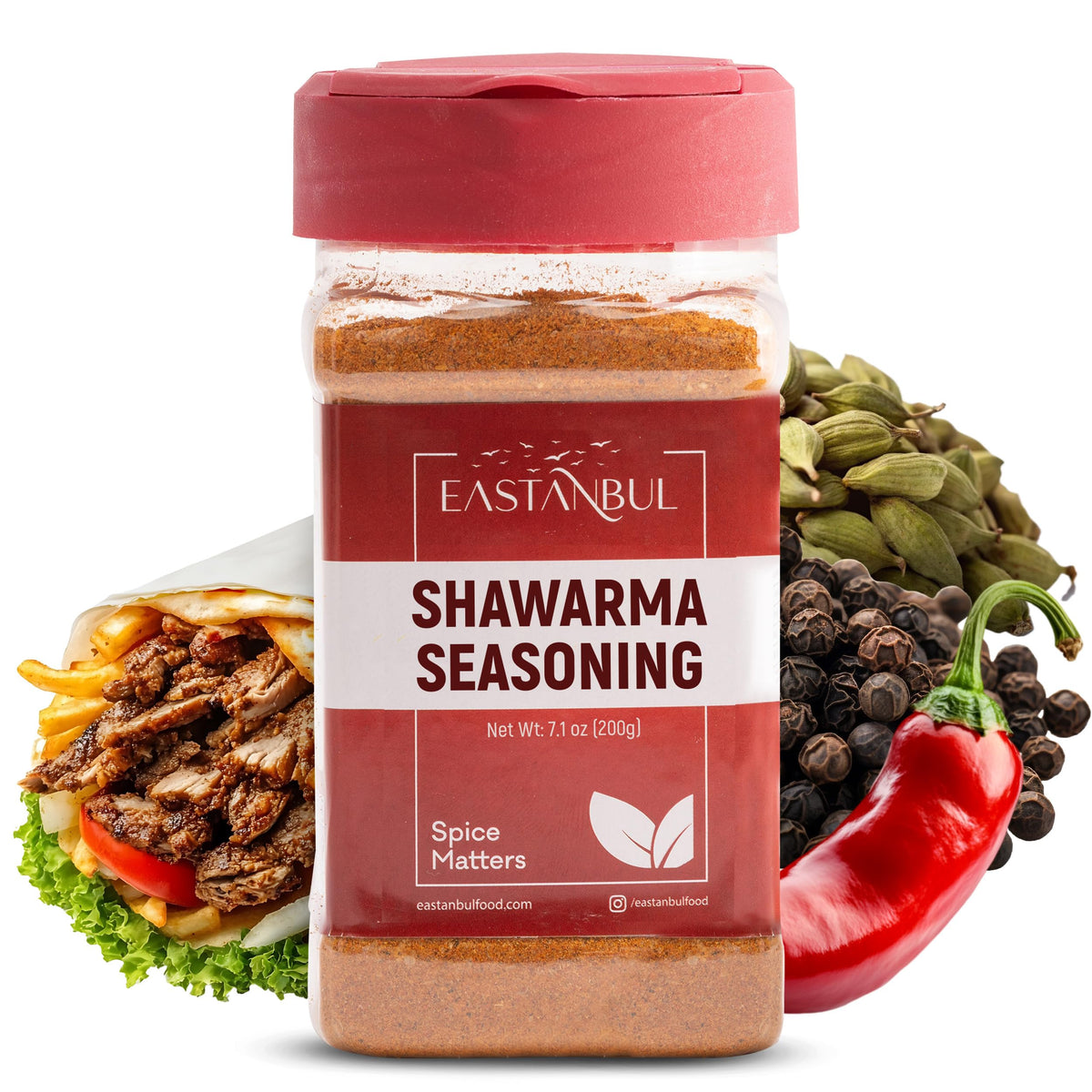 Eastanbul shawarma seasoning bottle on kitchen counter for easy home marination
