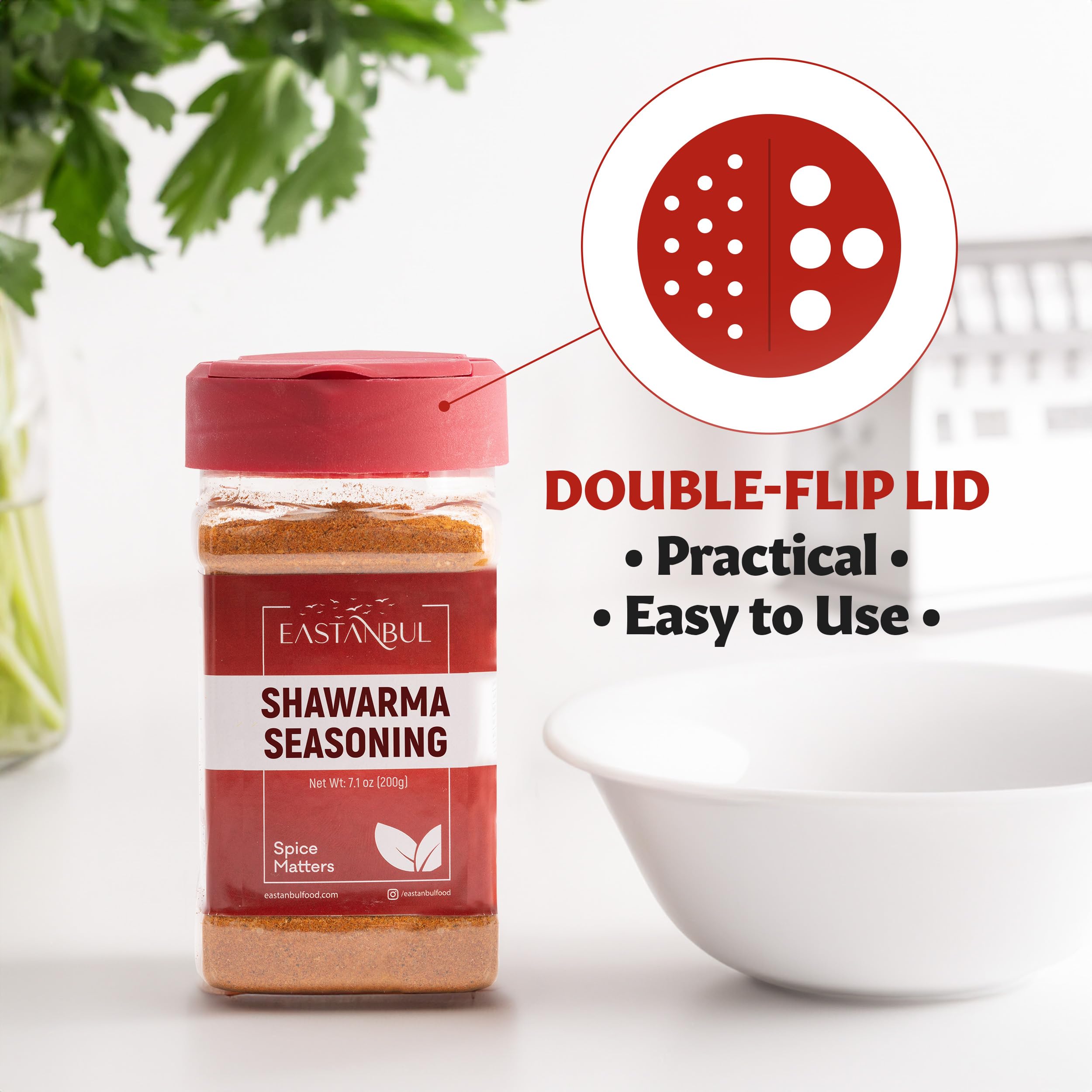 Eastanbul shawarma shaker-top bottle designed for convenient use
