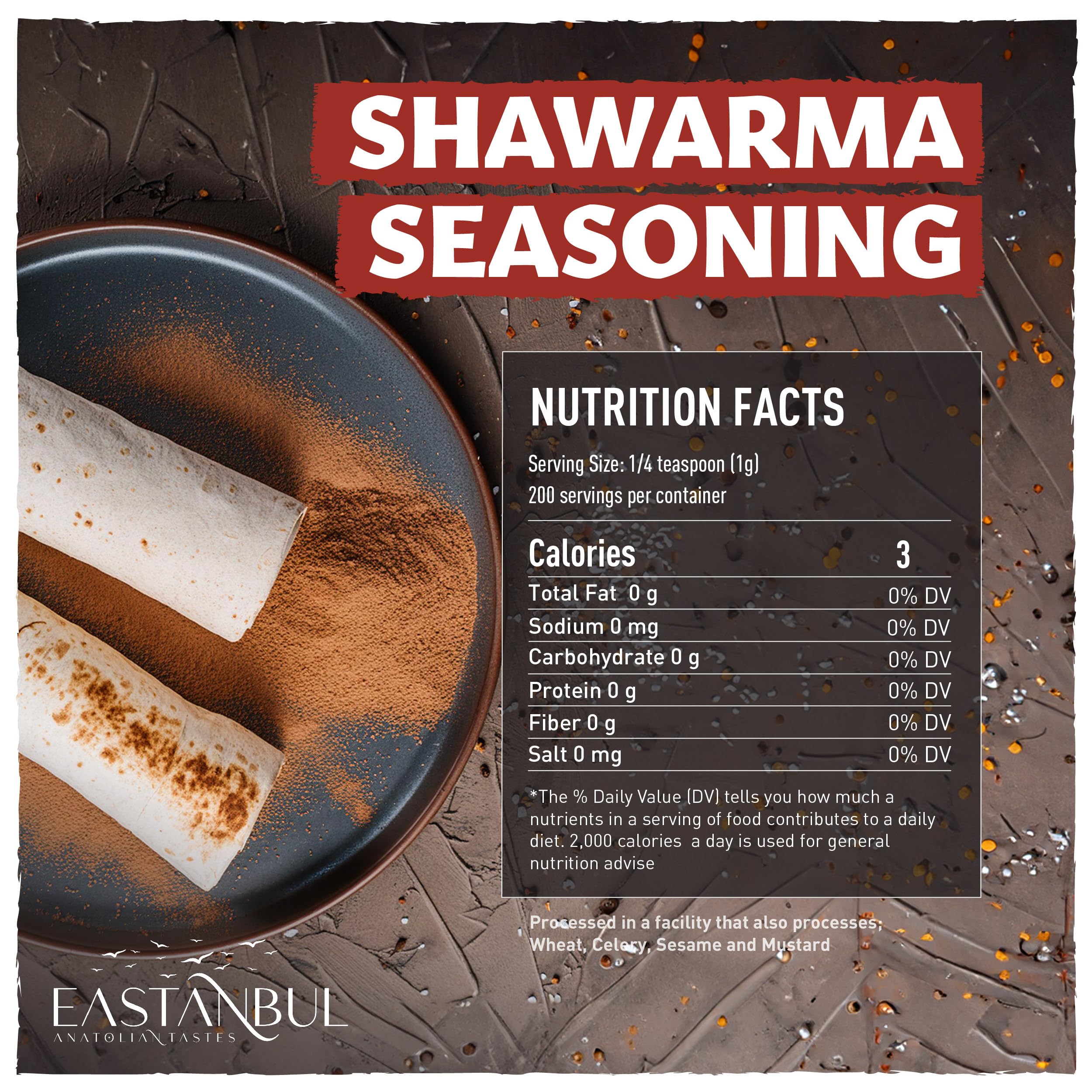 Close-up of Eastanbul shawarma spice blend with paprika and garlic notes