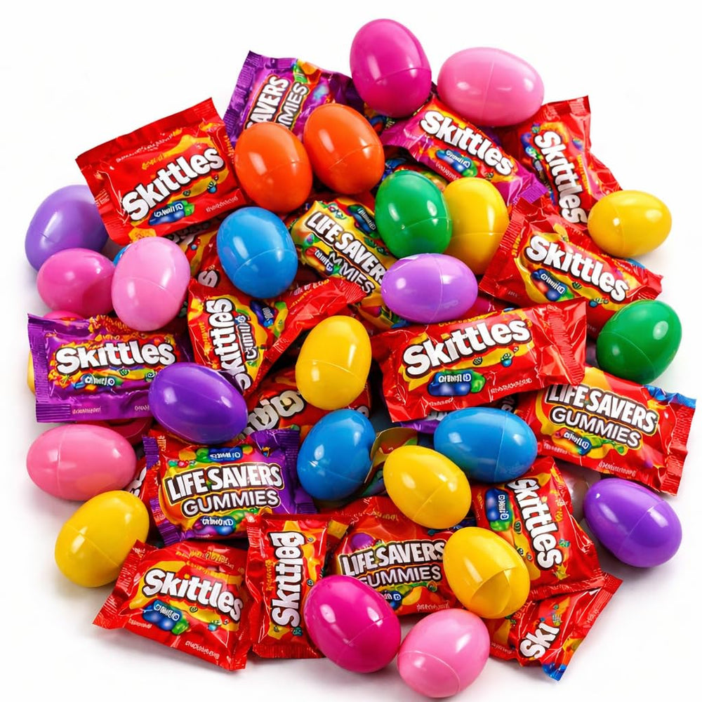 Easter pre-filled eggs with gummies for a kid-friendly hunt