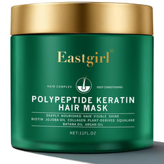 Eastgirl Collagen Hair Mask 4-Protein Repair targets dry ends for smoother, stronger strands.