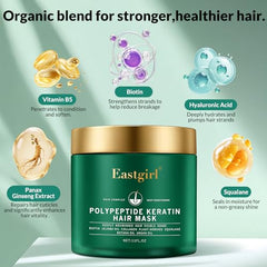 Eastgirl weightless moisture delivers deep hydration for soft, manageable hair.