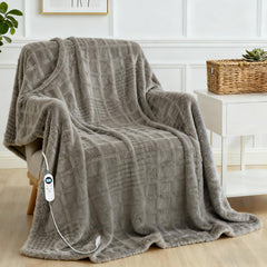Eastsora heated blanket throw with waffle texture for cozy warmth