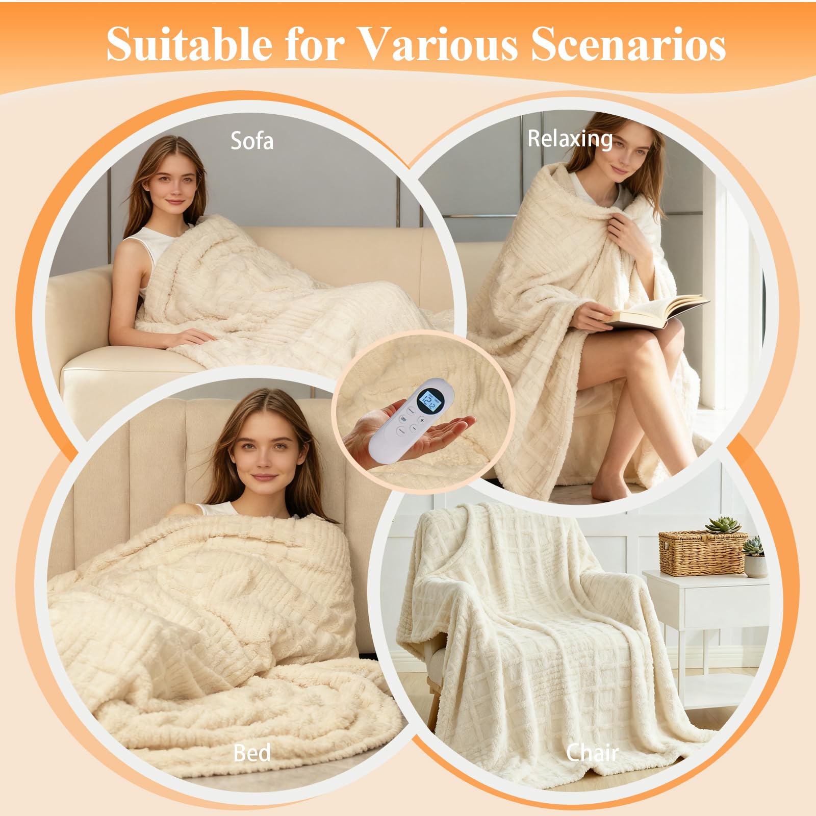 Eastsora heated throw used in a home office setup for comfort