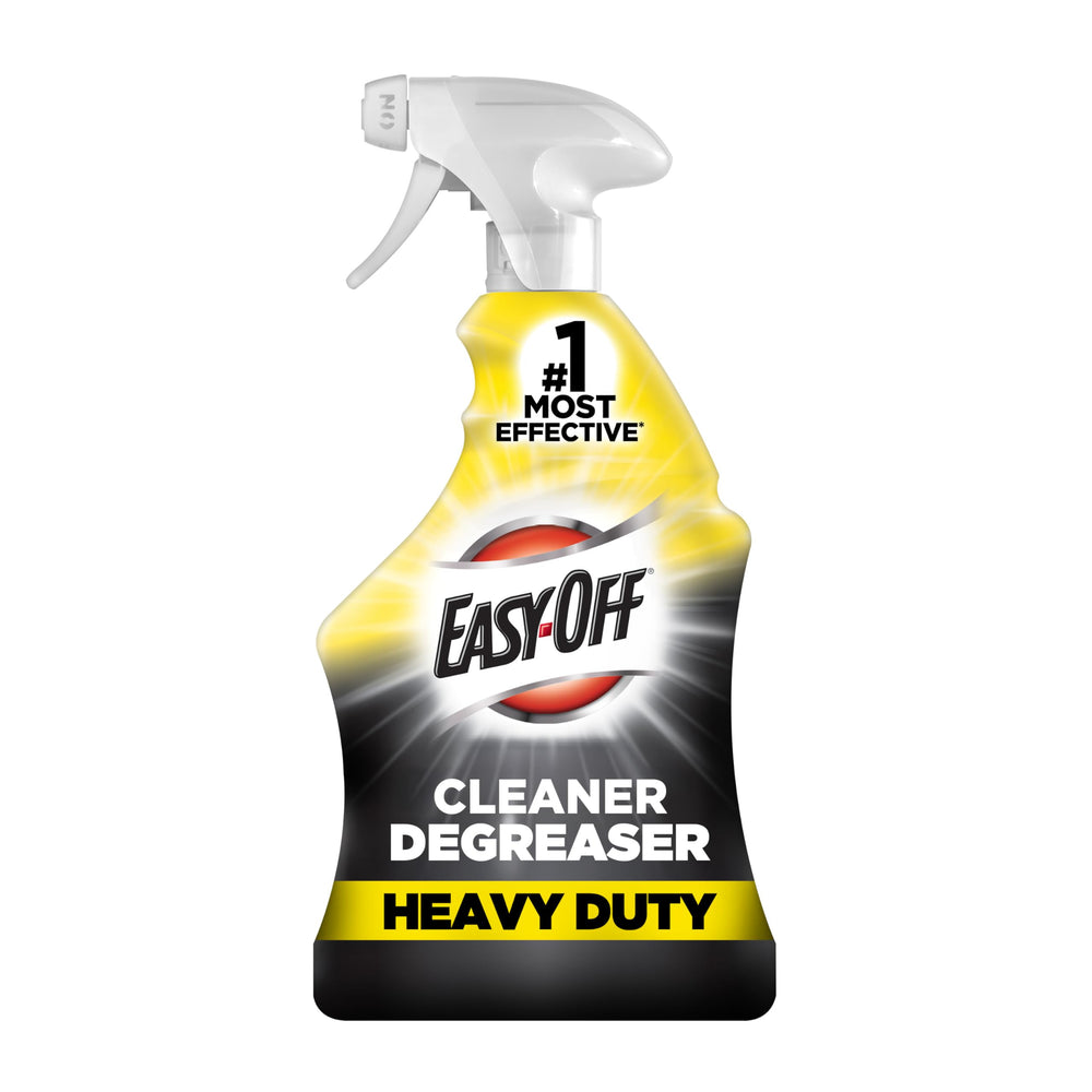 Easy-Off Heavy Duty Degreaser on kitchen sink removes tough grease for a quick clean
