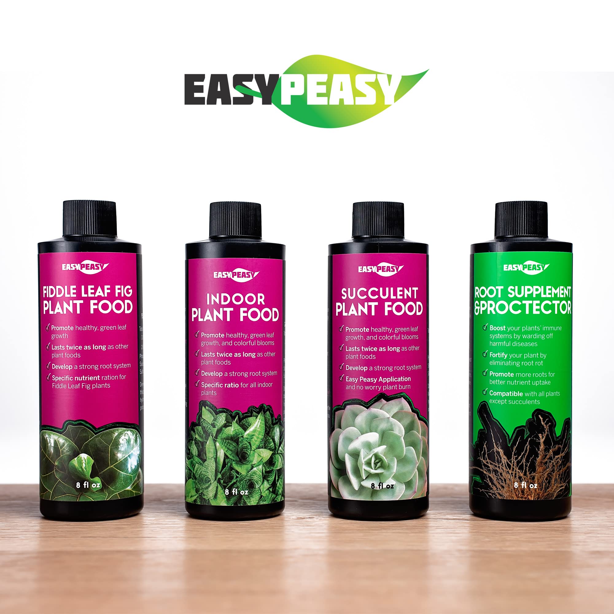 Easy Peasy houseplants being watered with fertilizer during routine care.