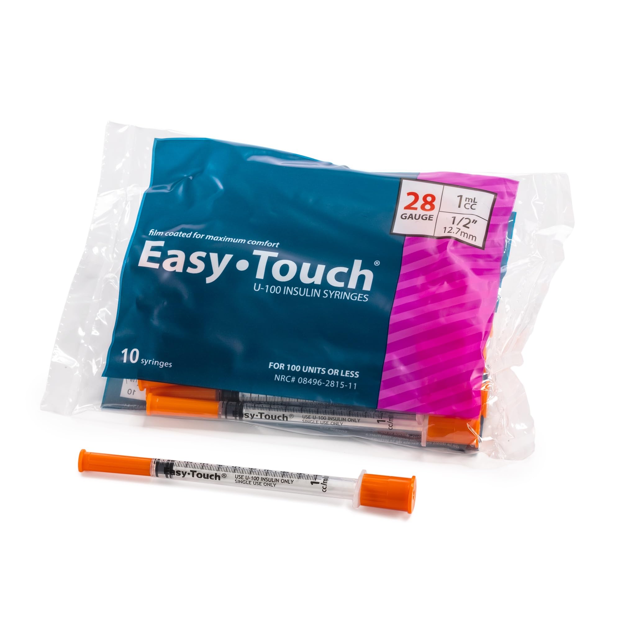 Easy Touch syringe with polybag protection maintains sterility until use