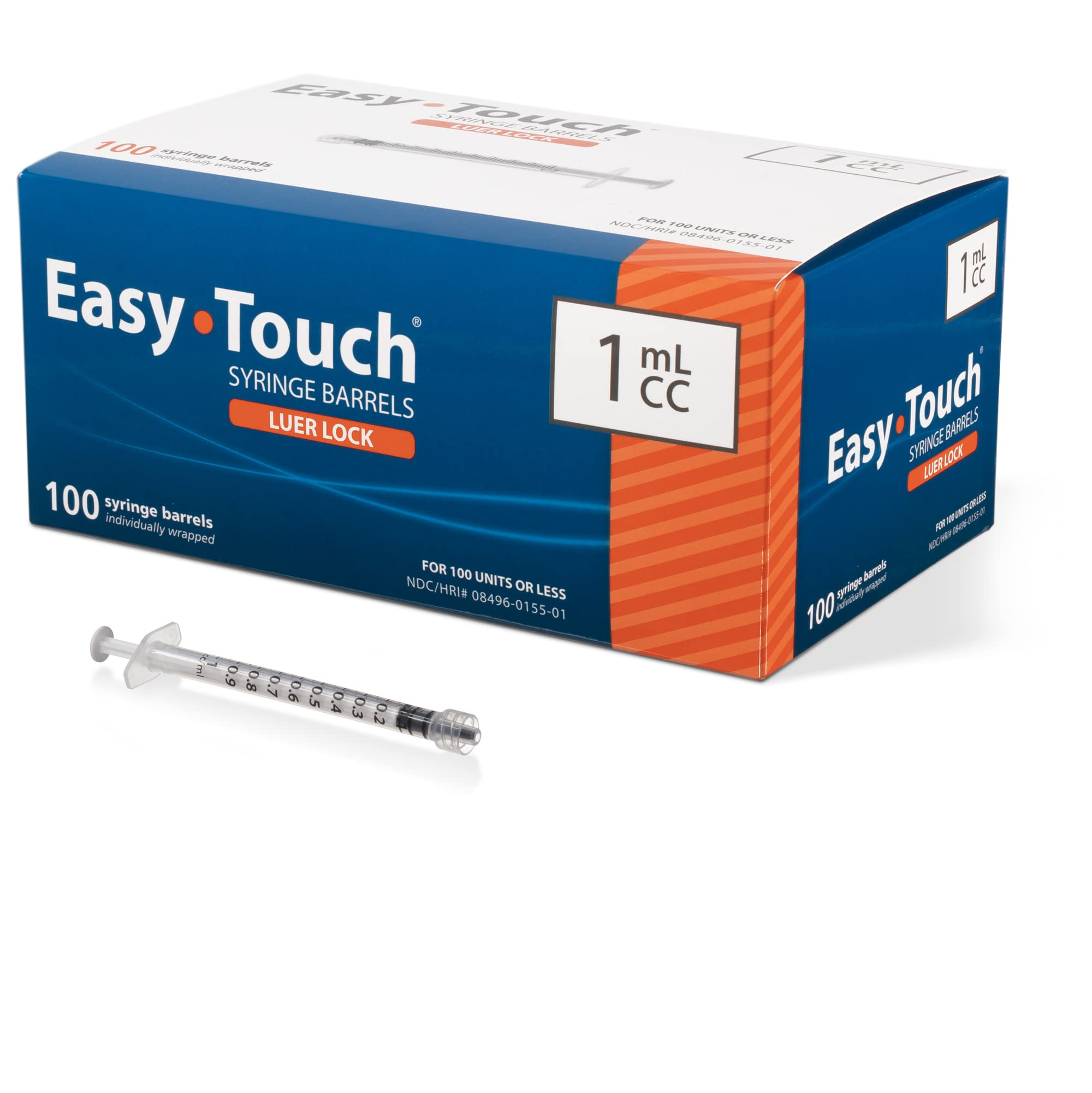 EasyTouch 1ml syringe barrel with clear markings for precise dosing