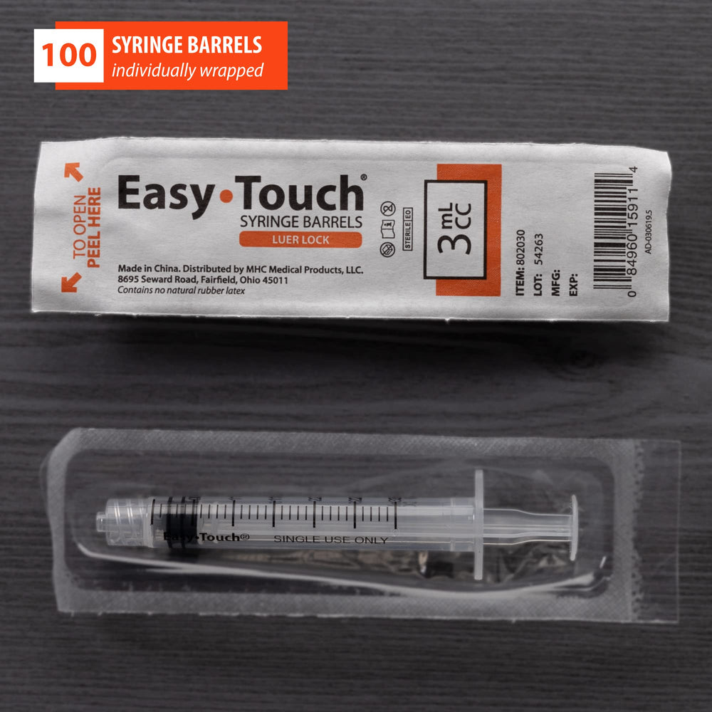 Easy Touch ultra-clear barrel showing legible markings for quick measurement.