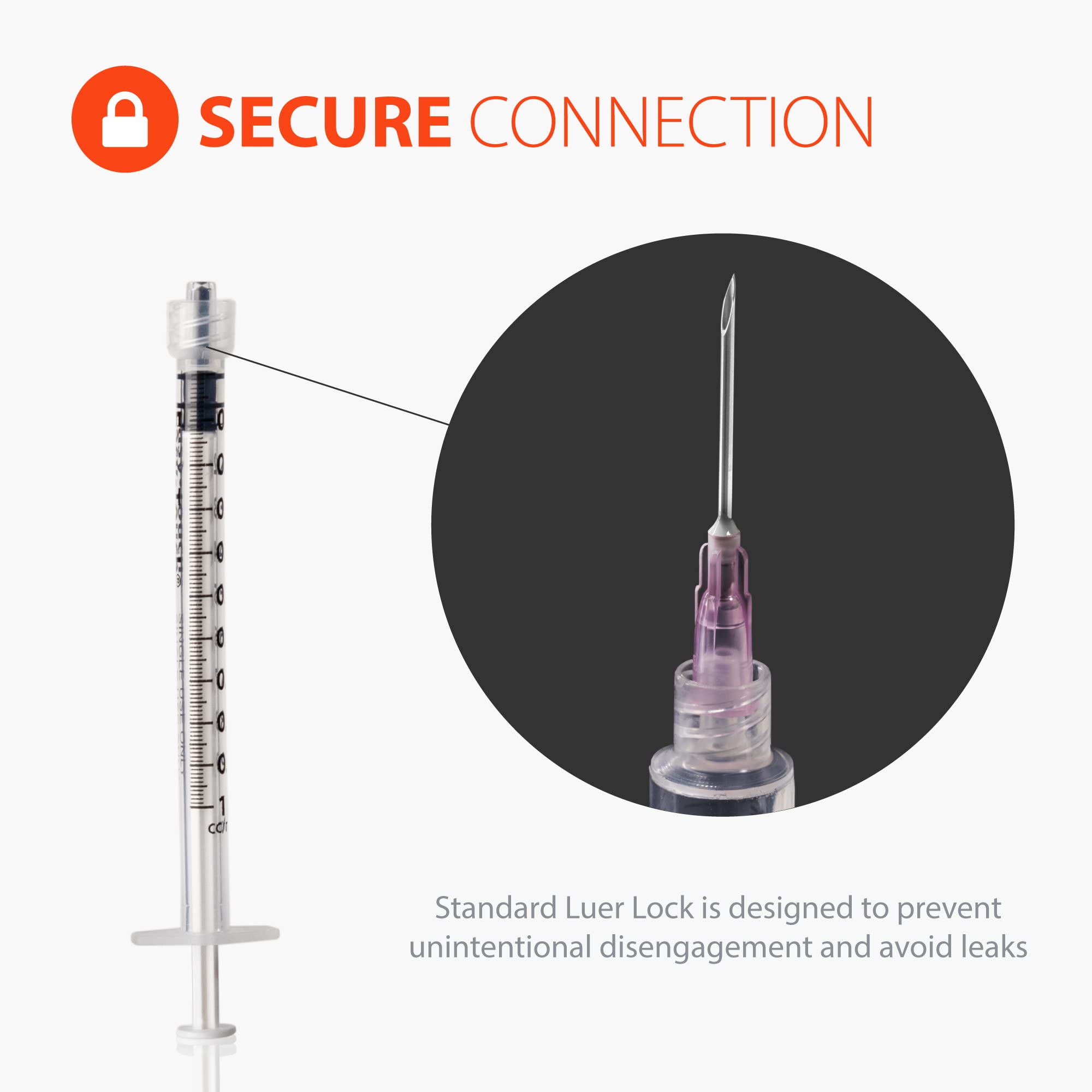EasyTouch universal-fit syringe for easy compatibility with fittings