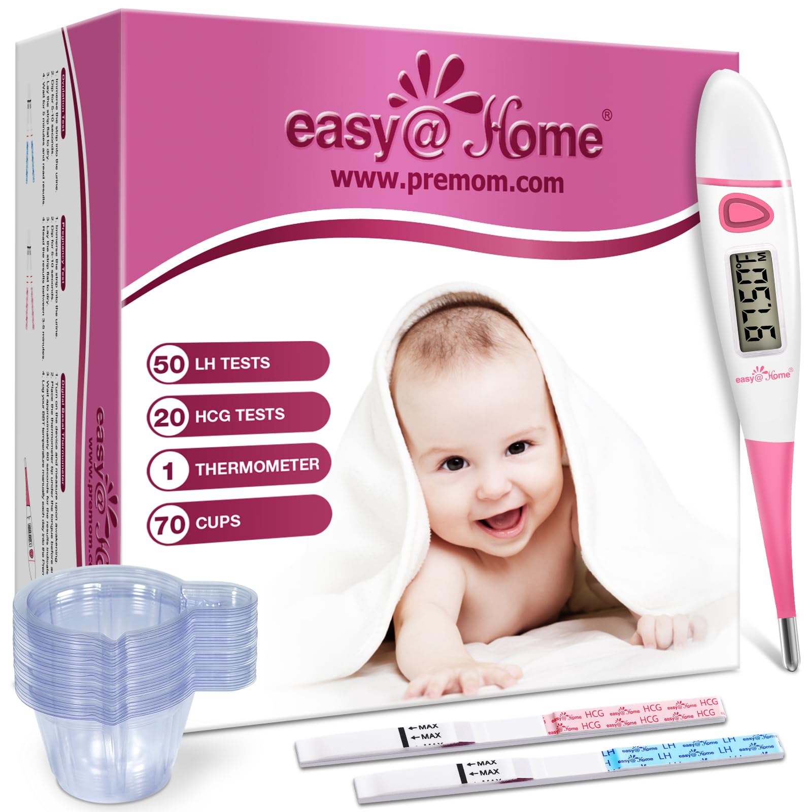 Easy@Home ovulation strips laid out to pinpoint fertile days