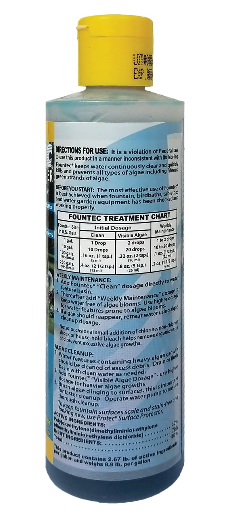 EasyCare FounTec application reduces algae regrowth in ponds and fountains.