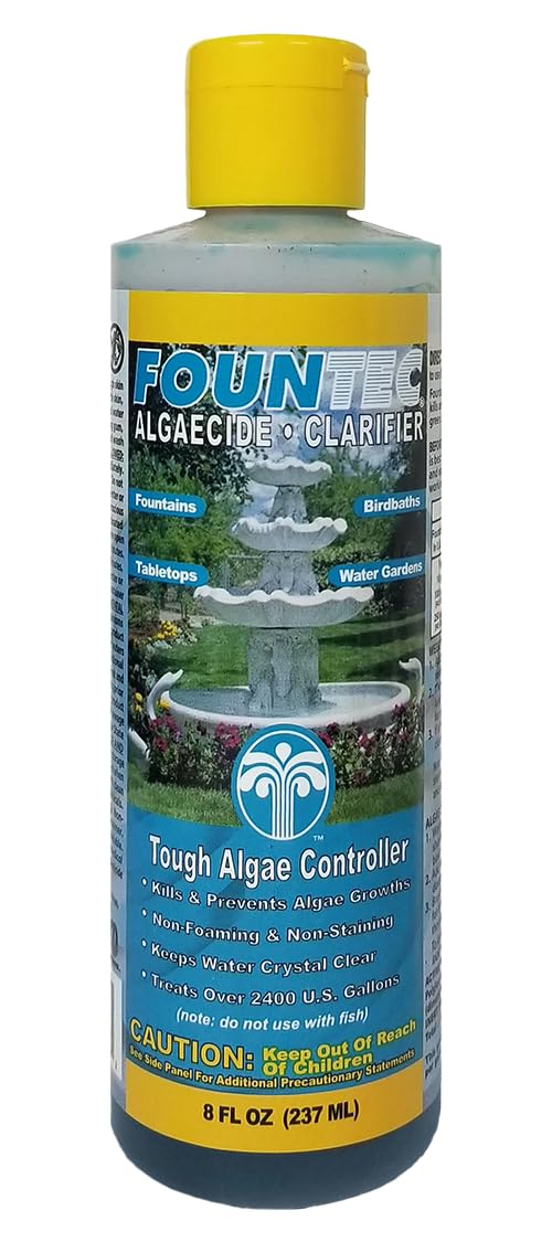 EasyCare FounTec bottle 8oz for algae control and clearer water in features.
