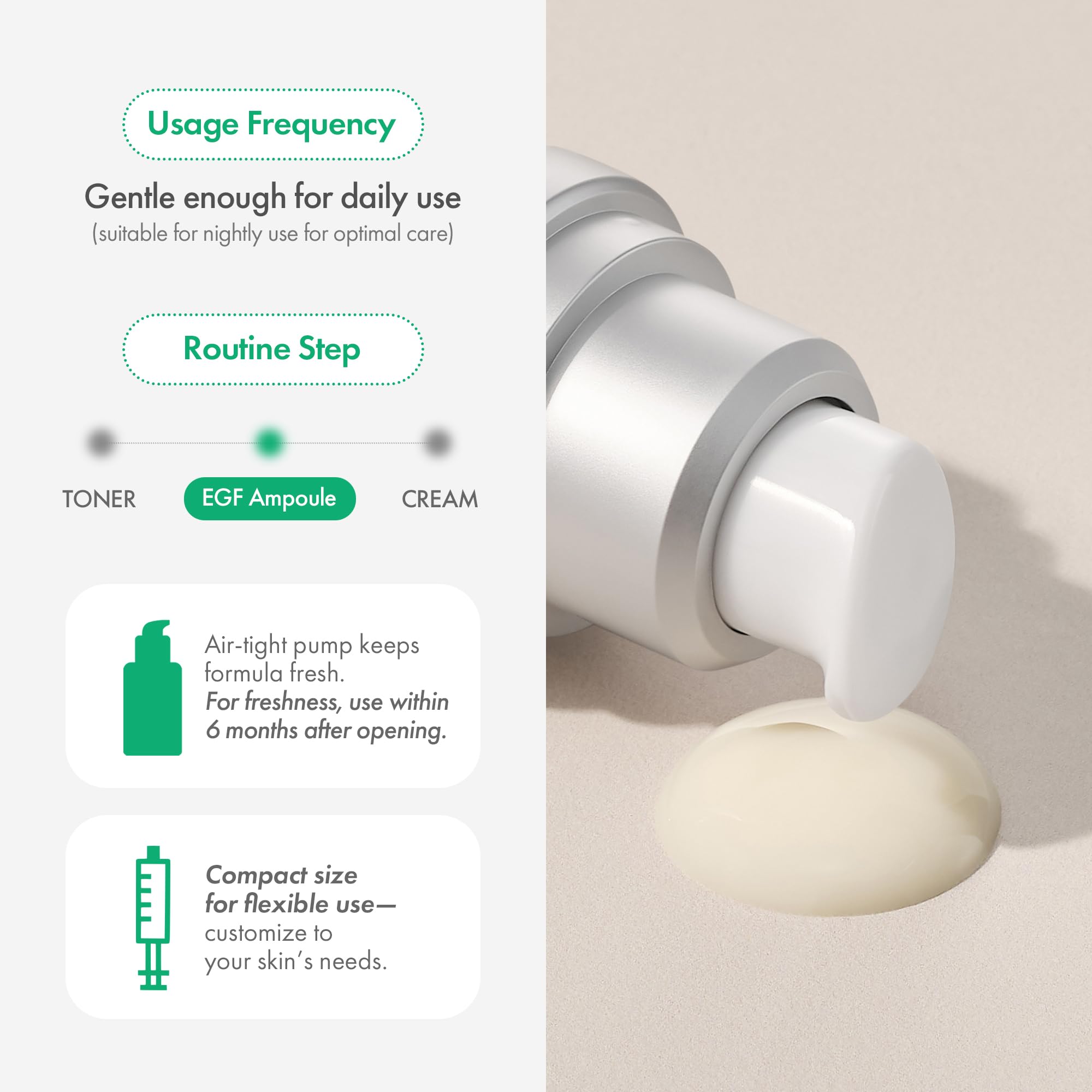 EASYDEW DW-EGF Melatoning Ampoule night routine setup suggests overnight hydration