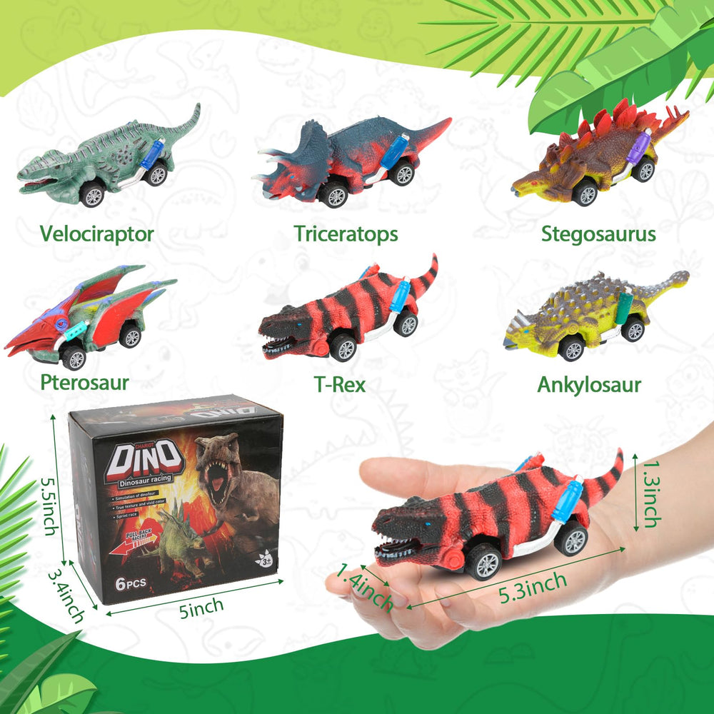 EASYFUN Ankylosaurus pull-back car with safe edges for little hands