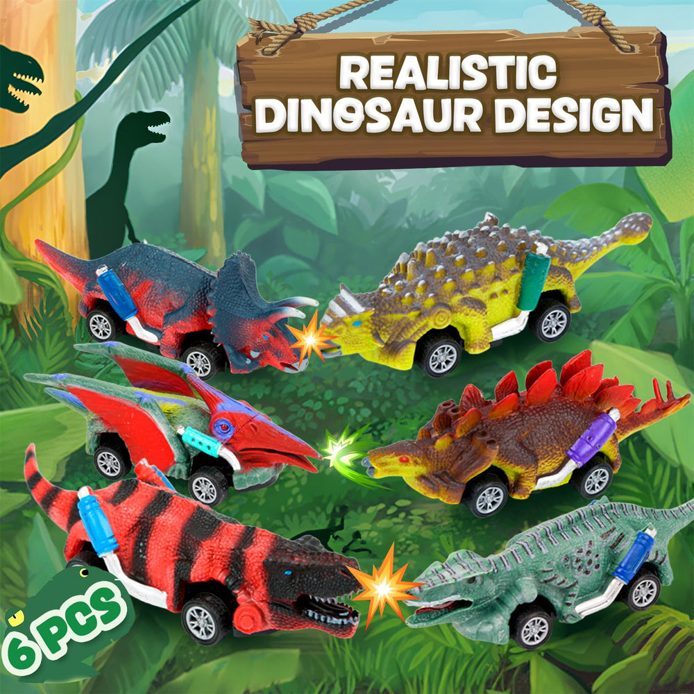 EASYFUN Velociraptor pull-back car boosts fast-action play sessions