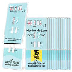 Easy@Home multi-drug screen 15-pack front view for convenient at-home testing.