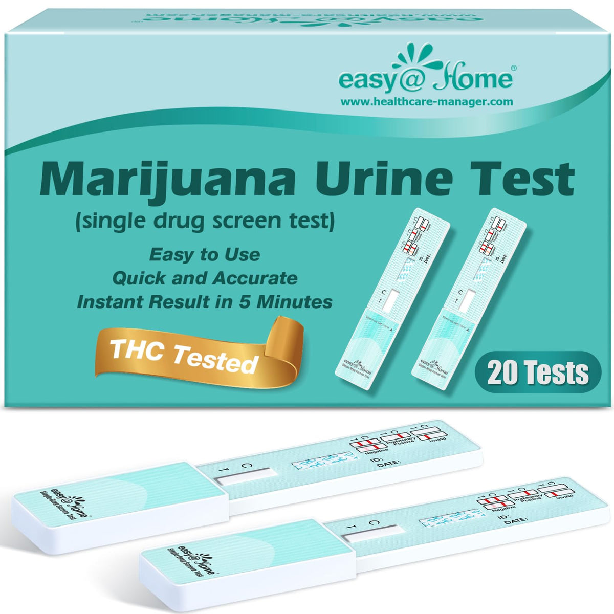 Easy@Home THC test panel dip area for quick at-home screening.