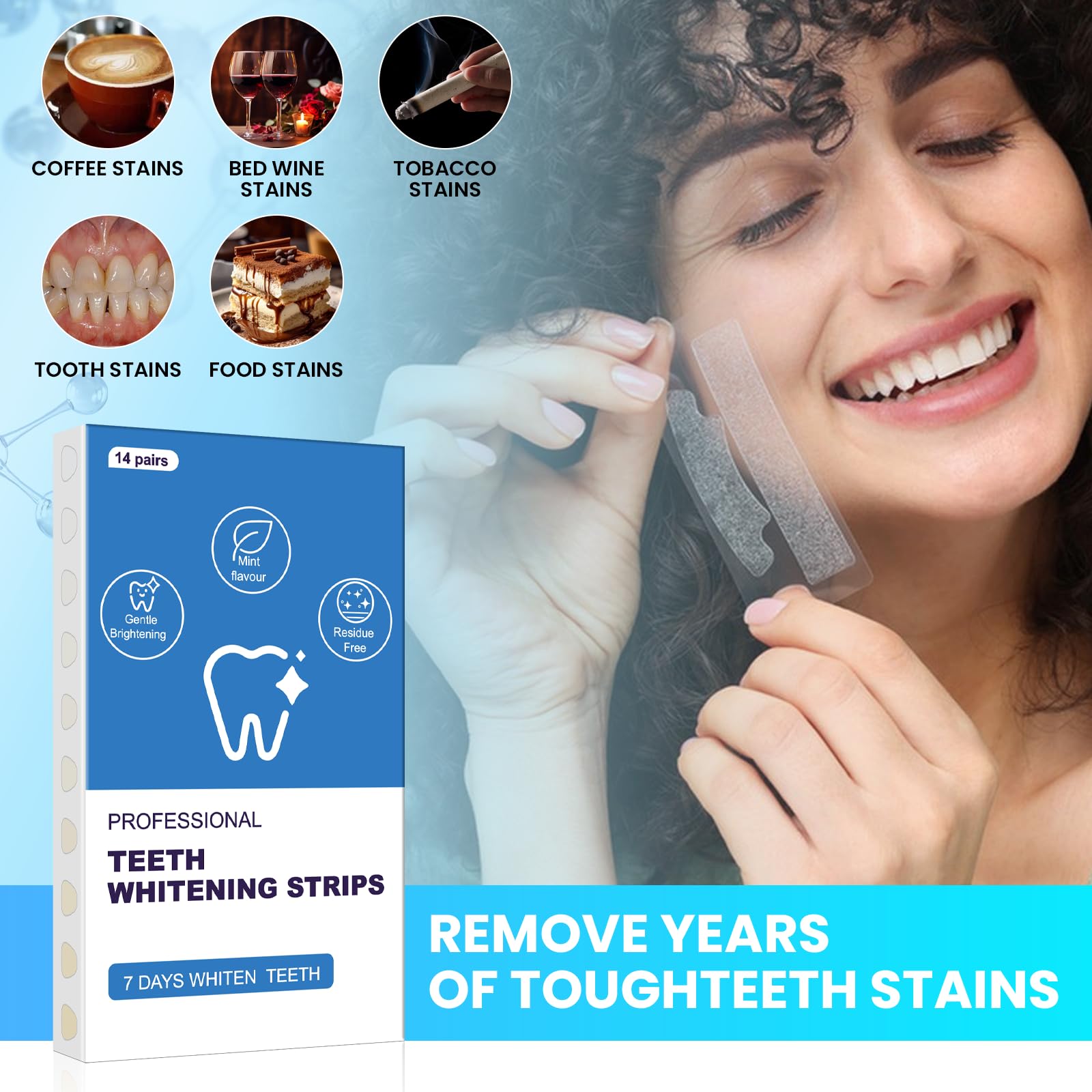 Eat Your Drink Mint Flavor Whitening Strip provides a refreshing, clean-mouth sensation.