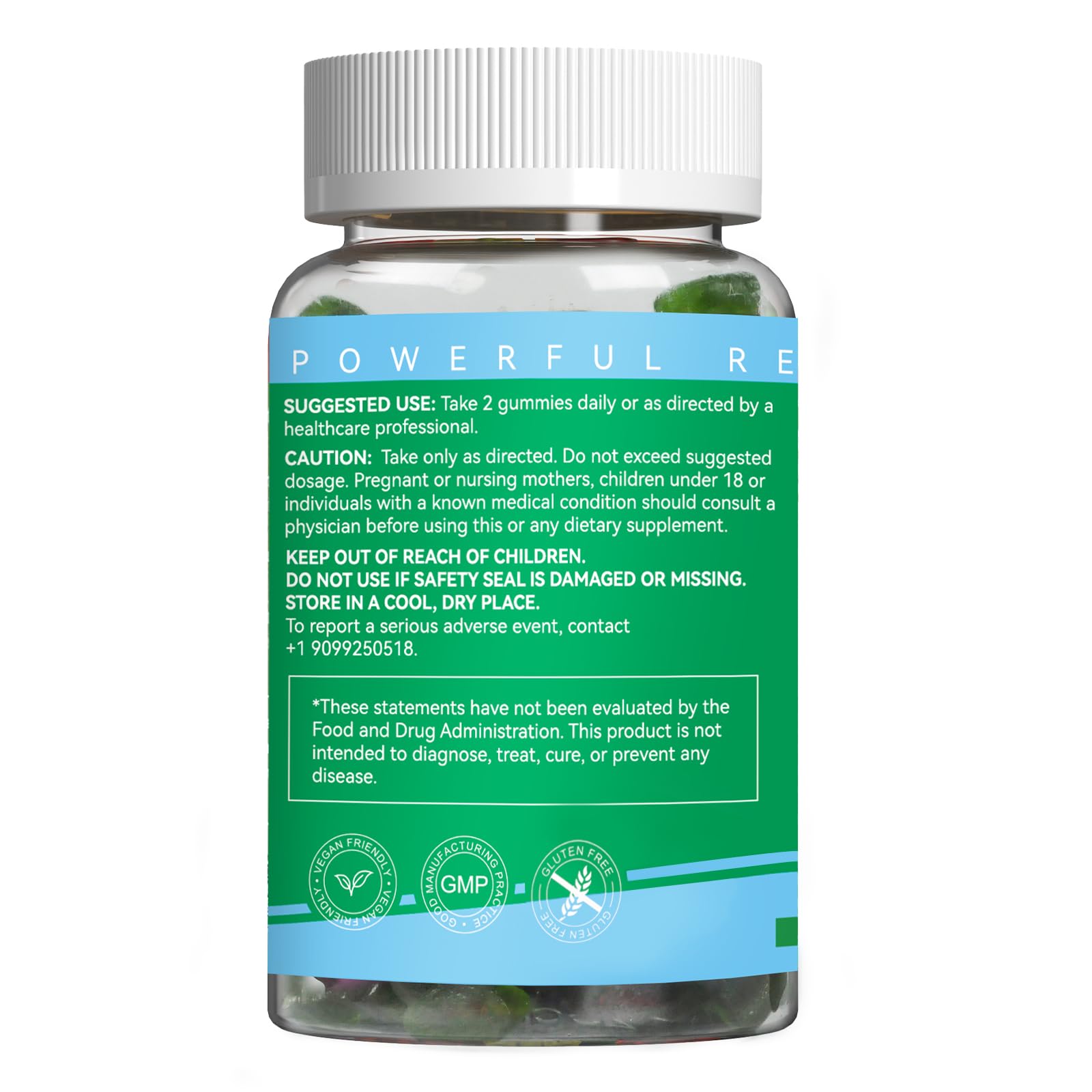 EAZGOO sugar-free chlorophyll gummies open bottle ready for use