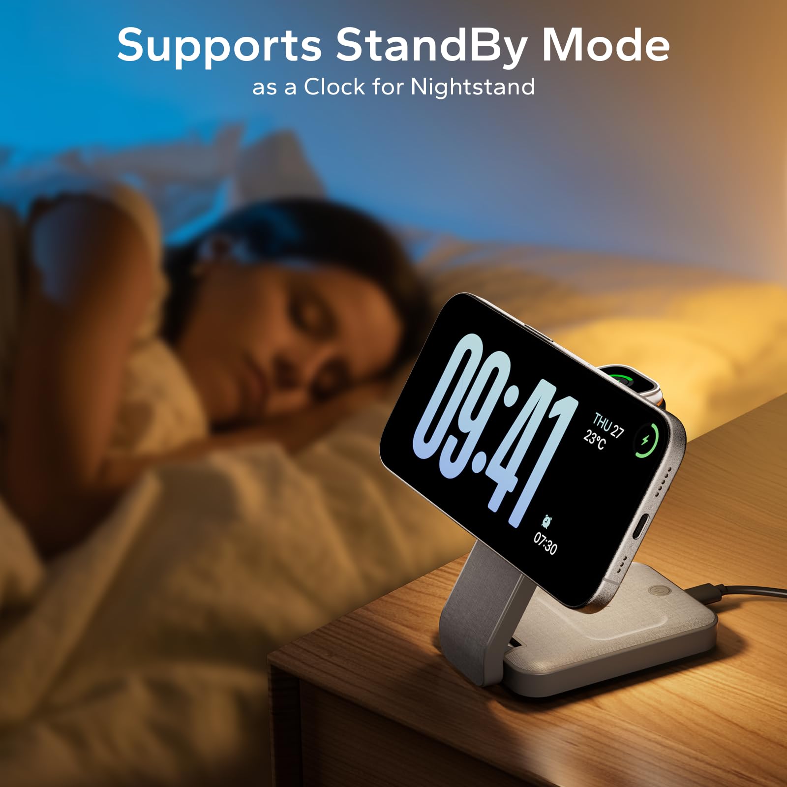 Eazpower Apple Watch magnetic charger keeps your watch secure and accessible.