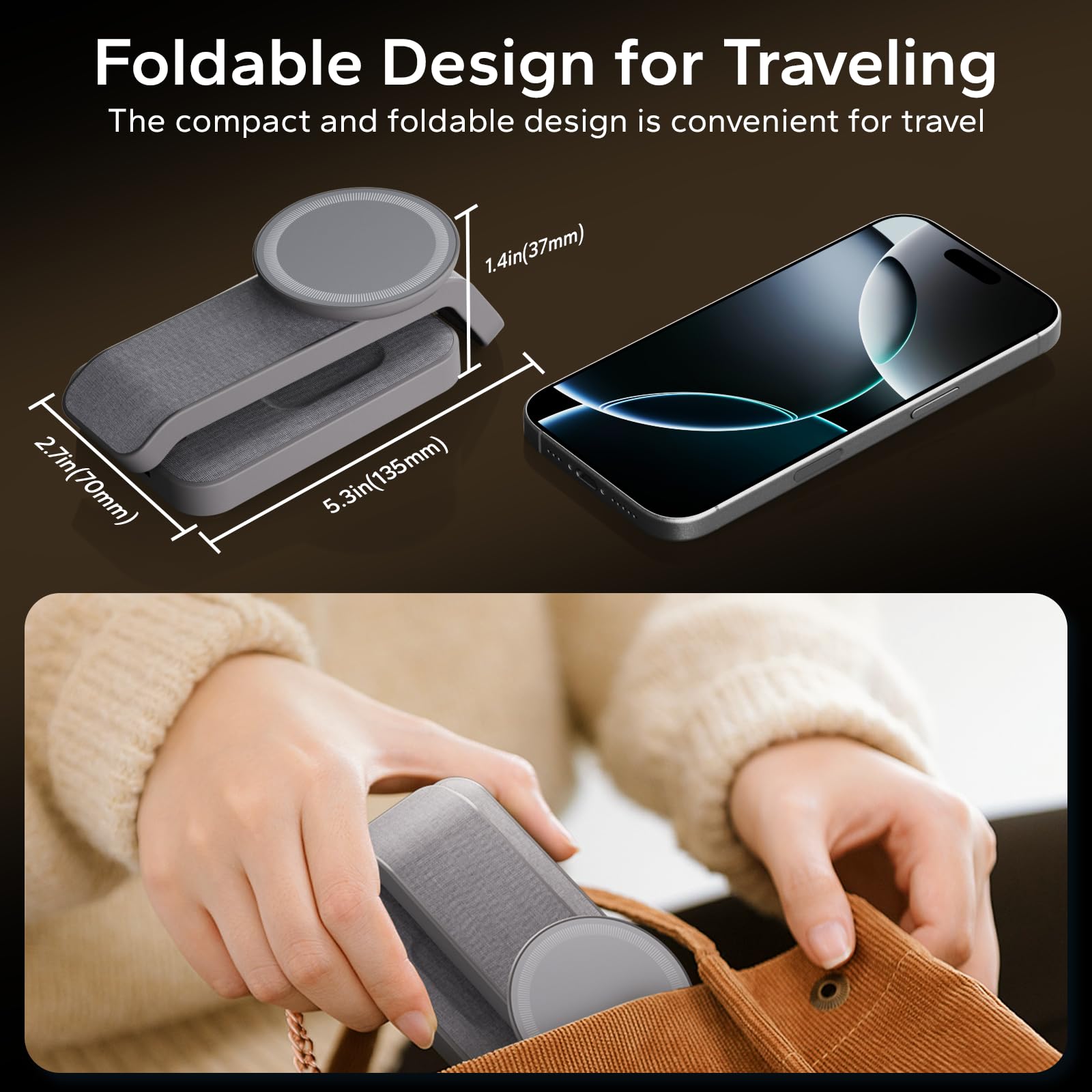 Eazpower MagSafe alignment provides precise charging for iPhone and accessories.