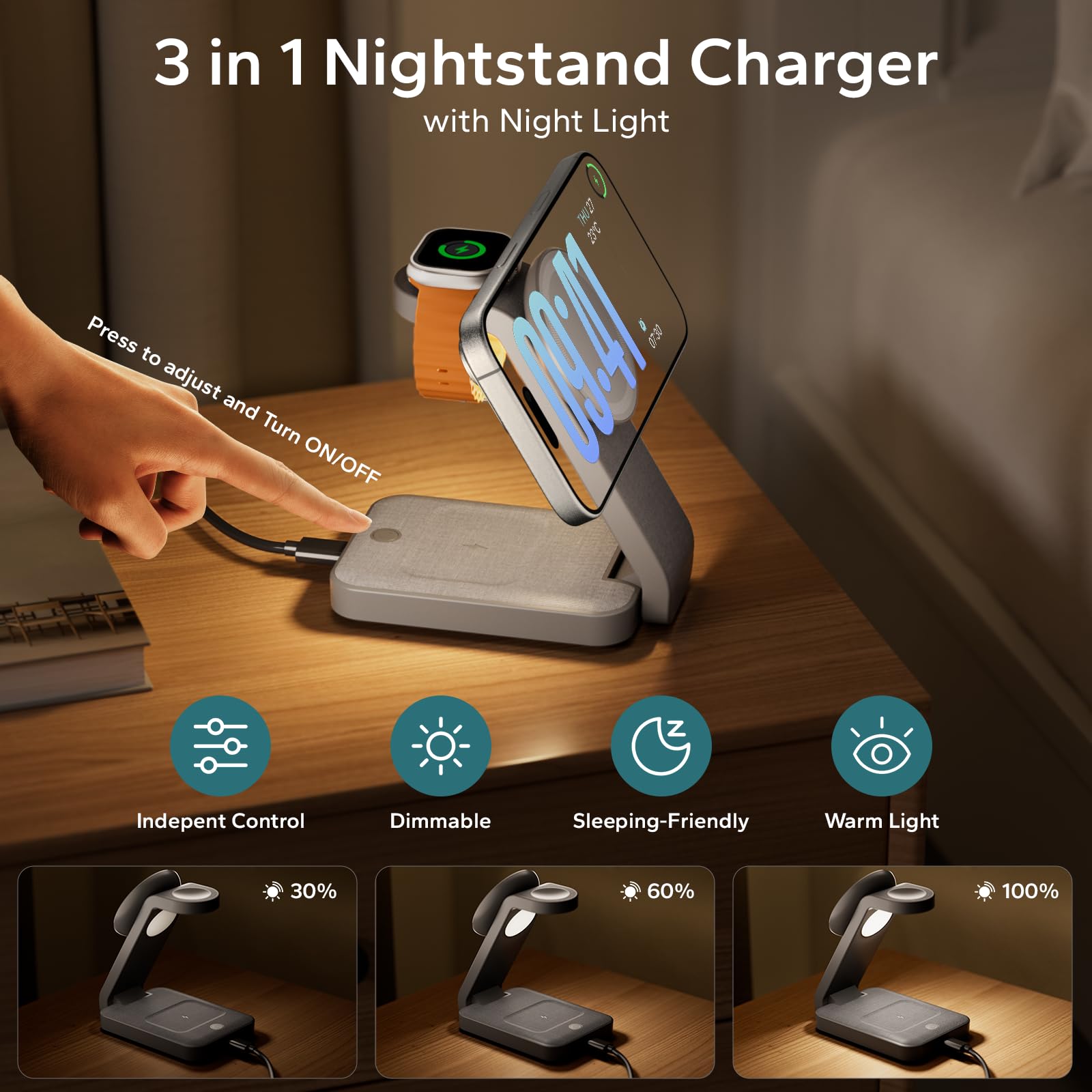 Eazpower travel-friendly foldable dock for charging on the go.