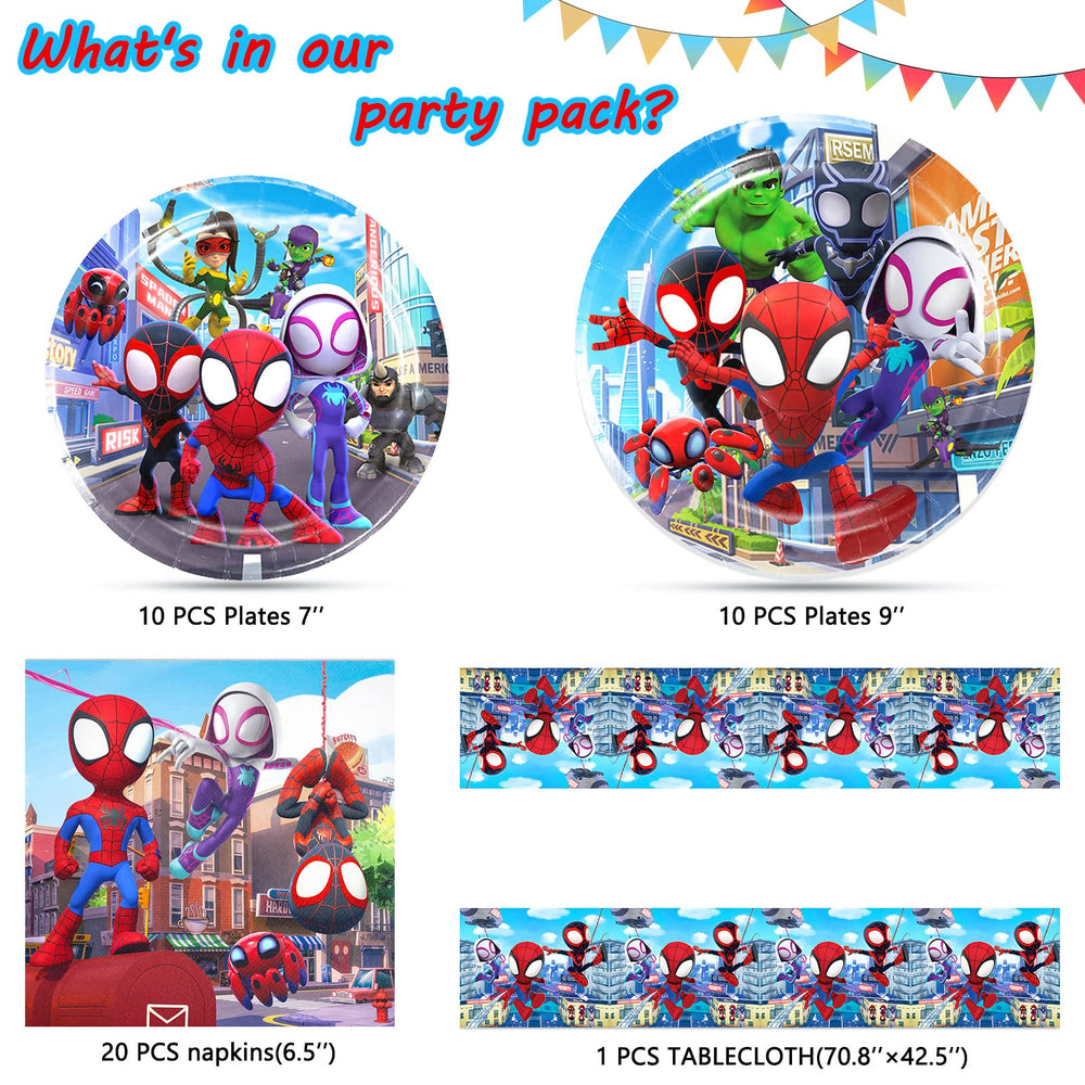 Eazyco Spidey tablecover adds a bold backdrop for photos and dining.