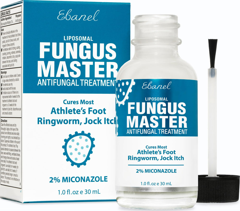 Ebanel athletes foot treatment bottle pour for easy application and fast relief.