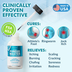 Ebanel antifungal cream being applied to skin between toes for deep action.