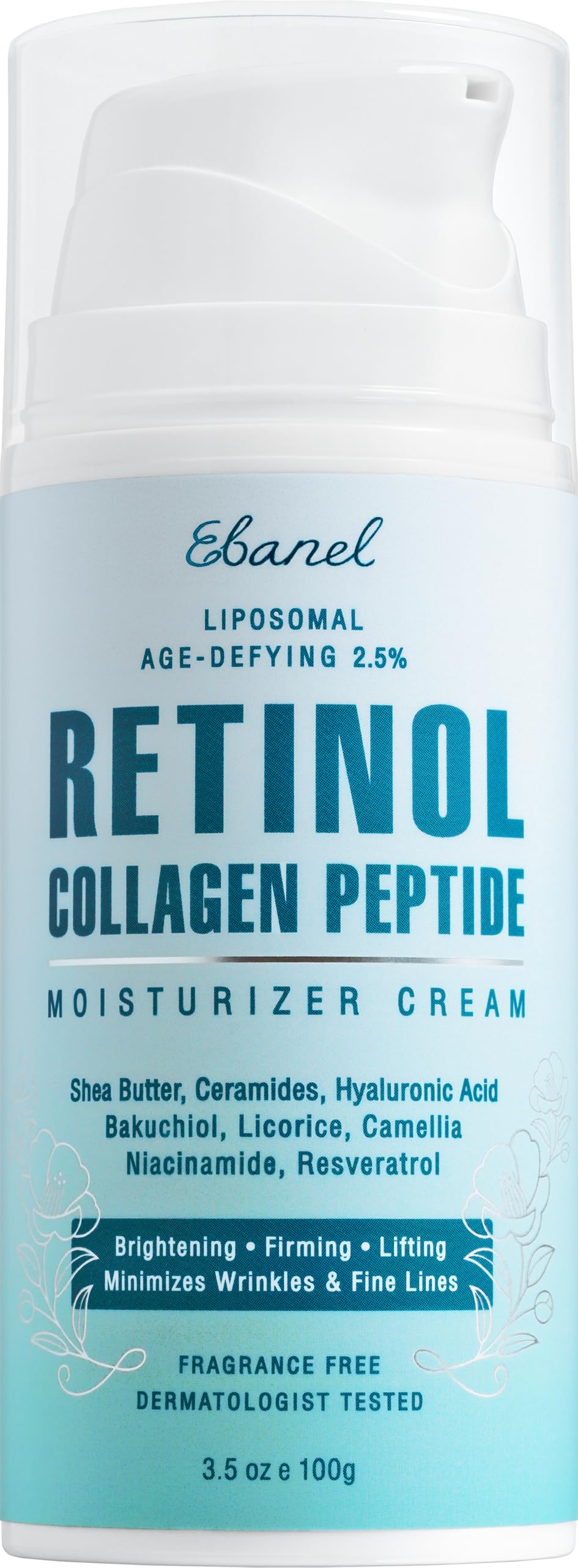 Ebanel Retinol Cream face bottle for daily use.