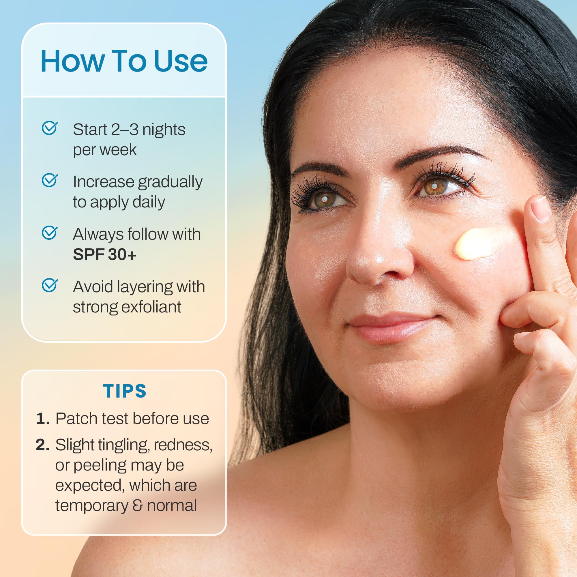 Ebanel Retinol Cream packaging shows fragrance-free formula label.