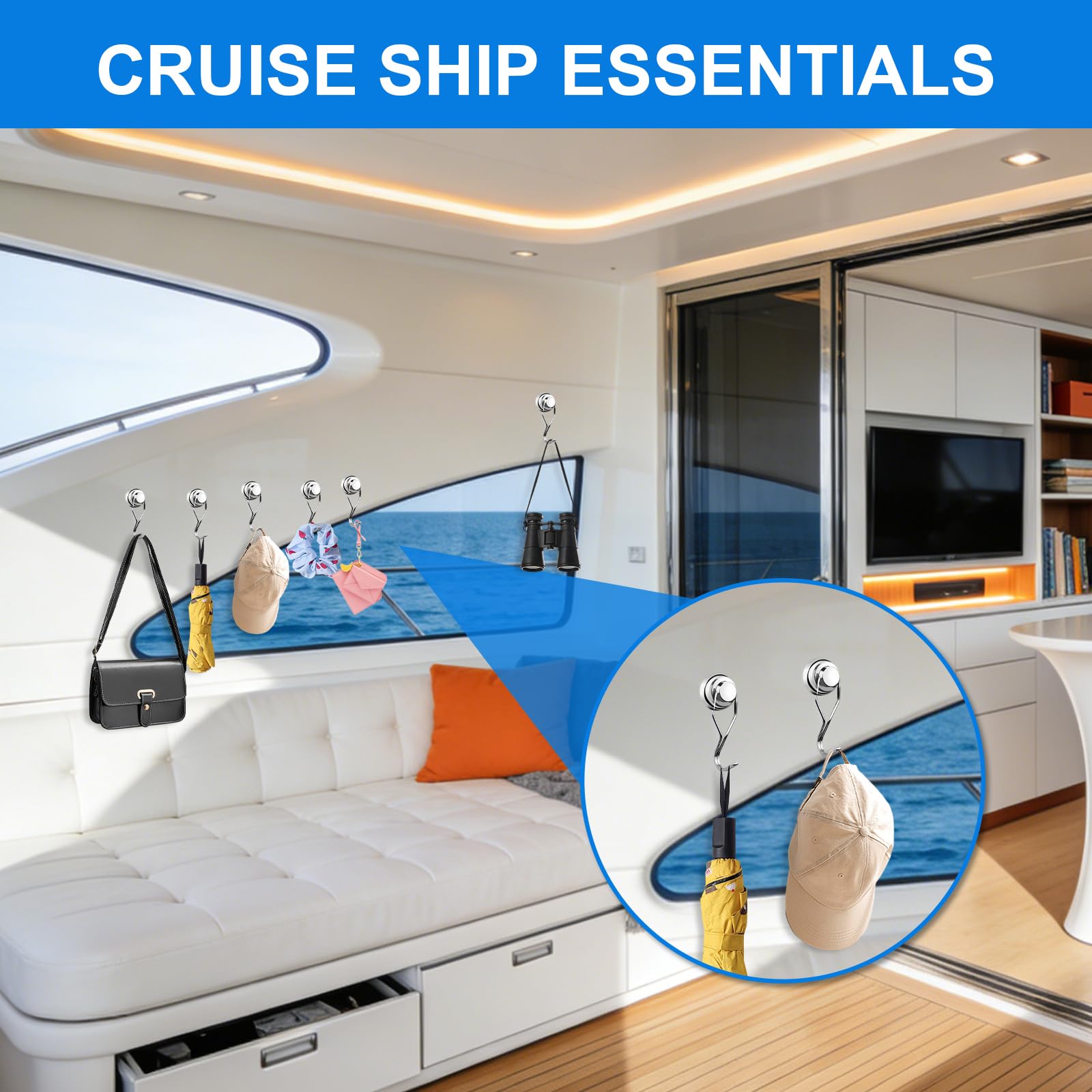 E BAVITE portable magnetic hooks ideal for travel and compact storage.
