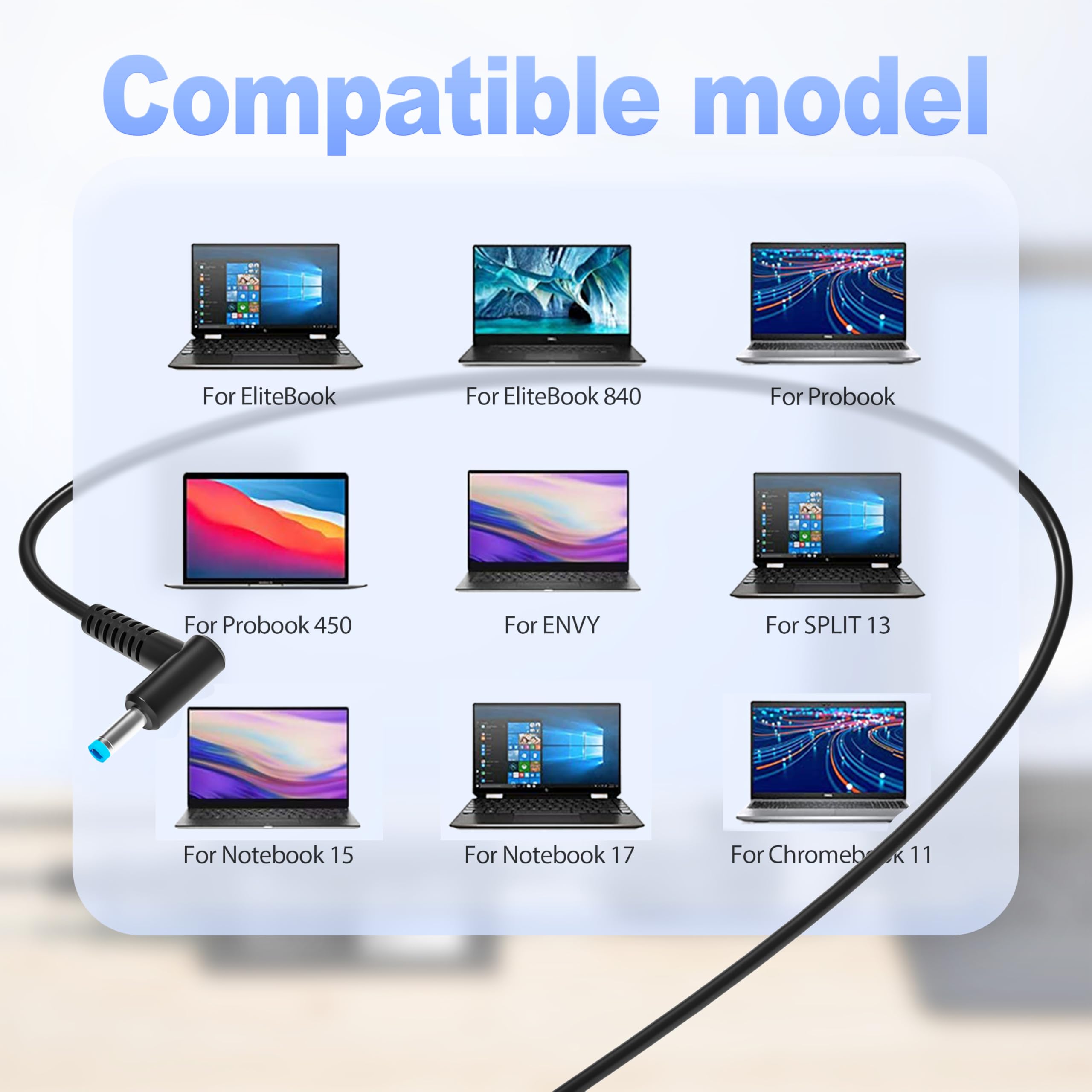 EBKK ProBook compatibility with HP ProBook x360 devices for on-the-go charging.