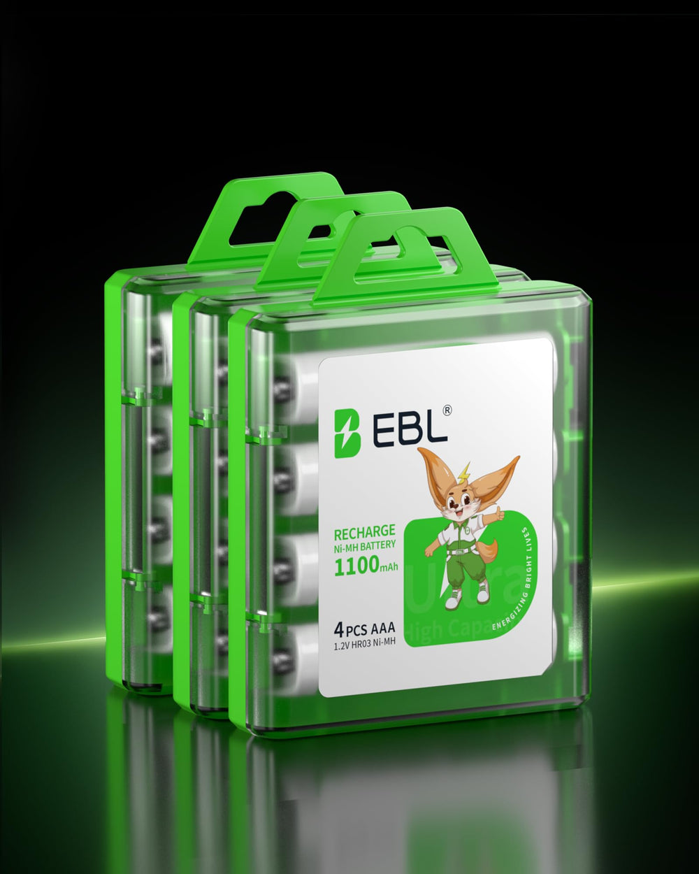 EBL battery pack contents includes twelve AAA batteries for household use