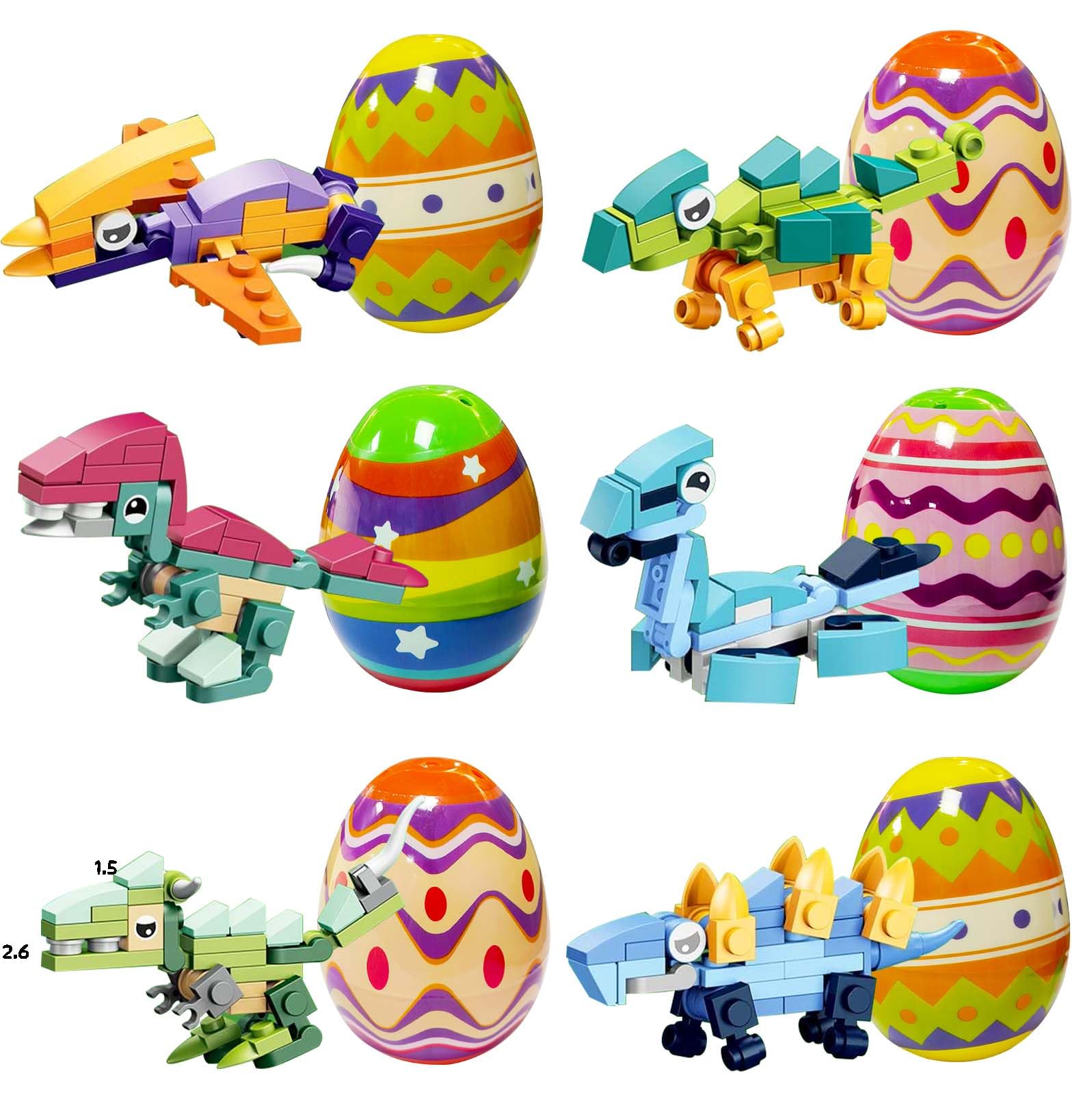 eboozone Easter eggs with dino builders pack — durable plastic toys for creative play