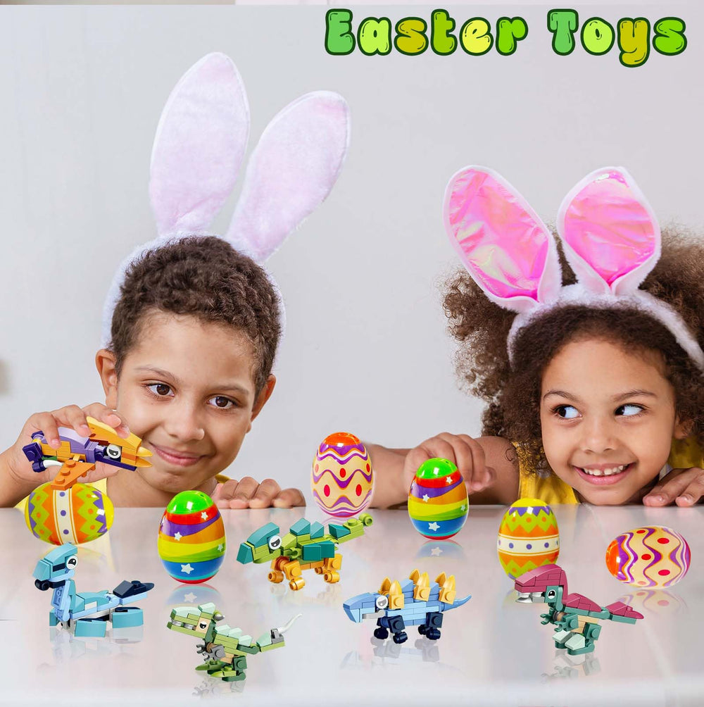 eboozone Easter eggs prefilled with dinosaur blocks for teen gifts