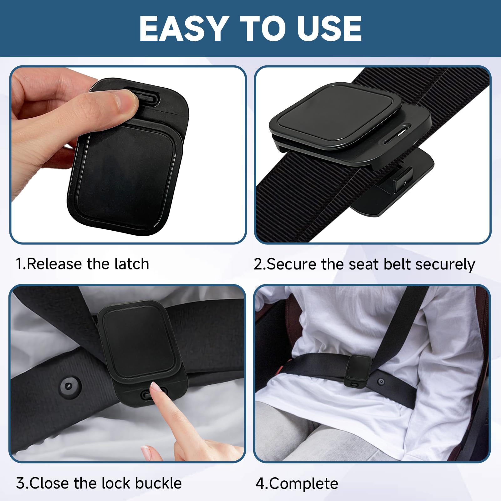 EBQOSK seatbelt clip easy install no tools required for quick setup.