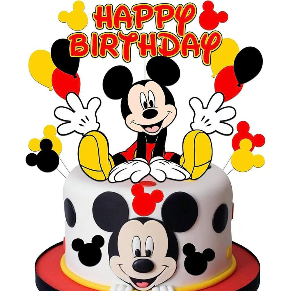 EBWHOLE birthday cake toppers with cute mouse design for festive desserts.