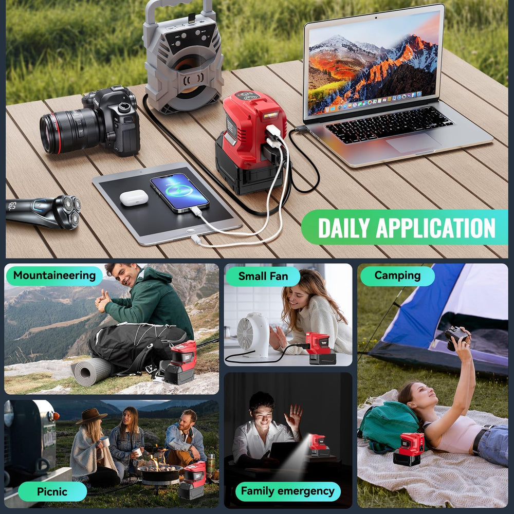 Ecarke compact power source for outdoor emergencies and on-road needs.