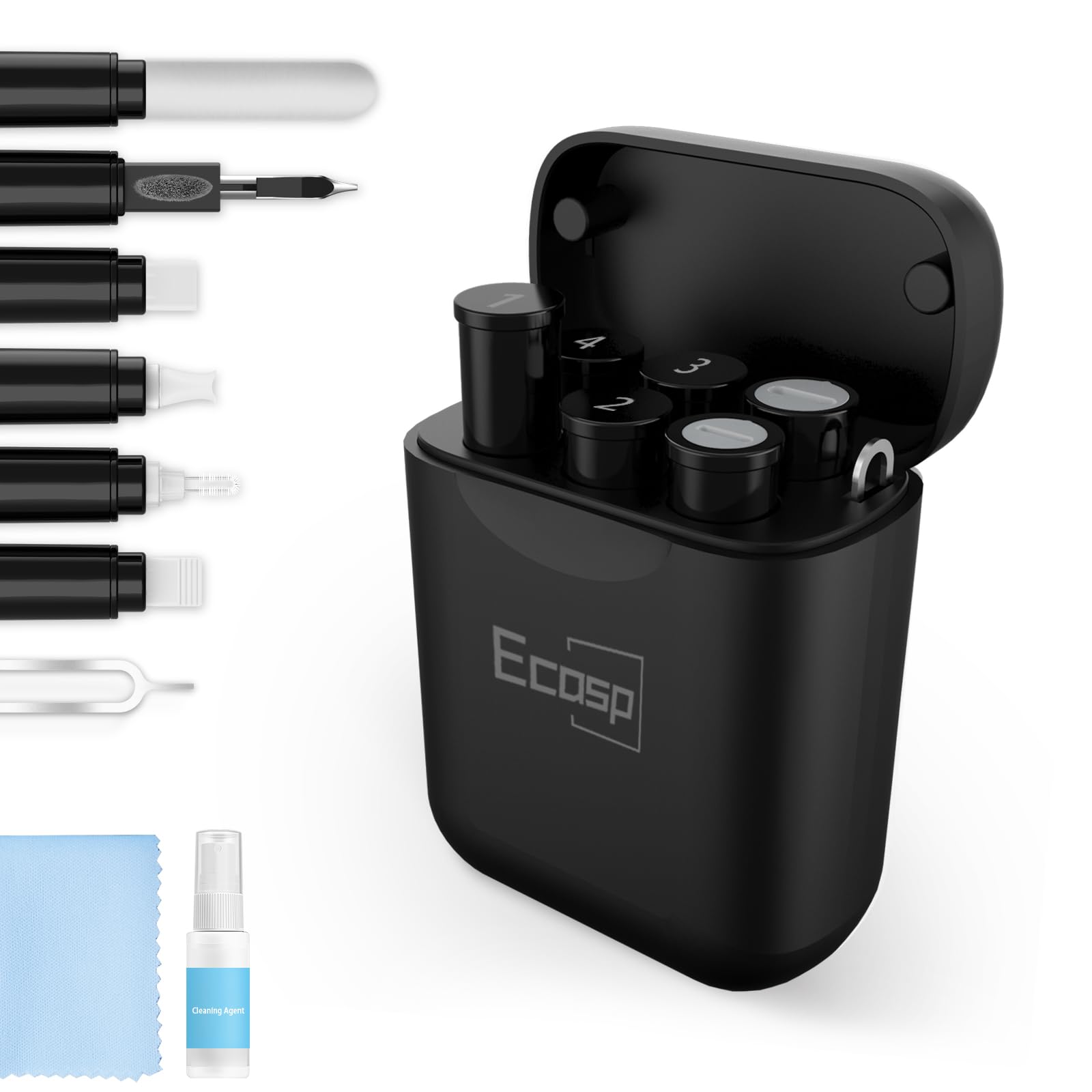 ECASP cleaner kit AirPods port clean close-up showing port cleaning capability