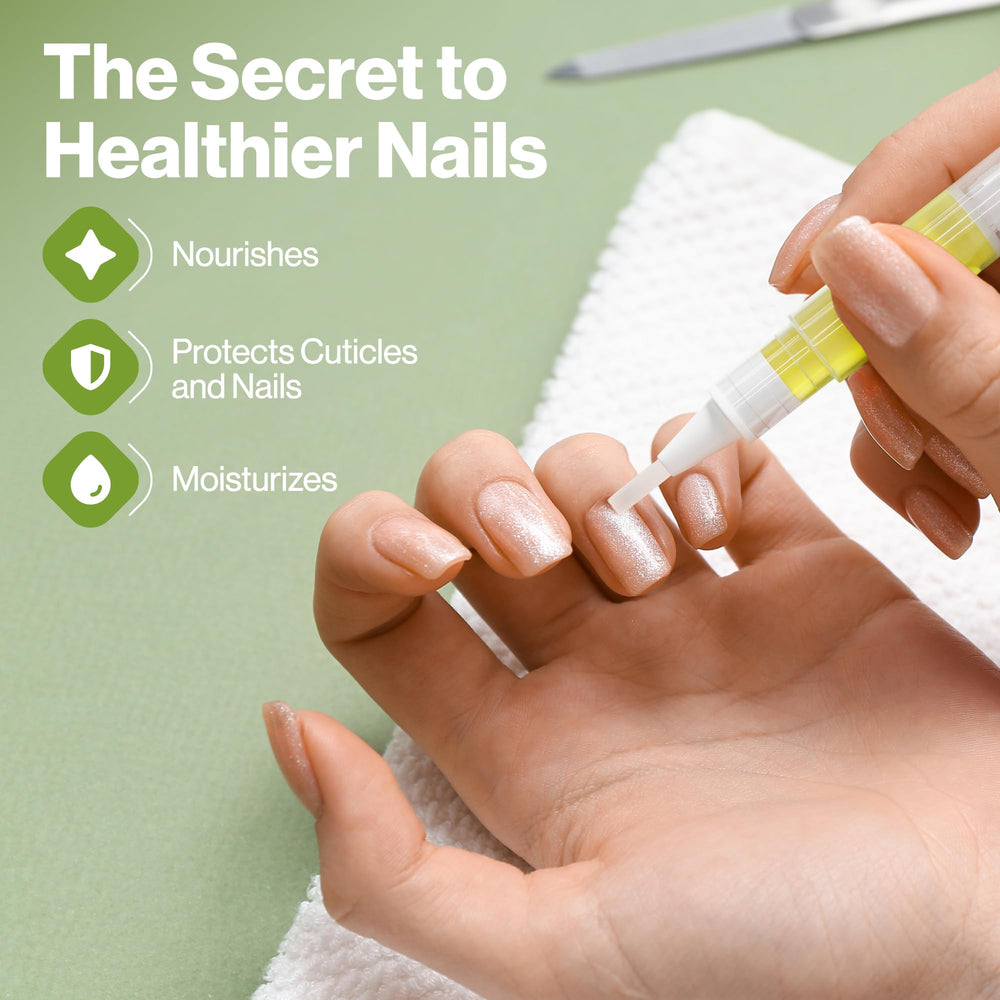 ECCO PURE cuticle oil pen nail-care setup highlights easy, quick maintenance.