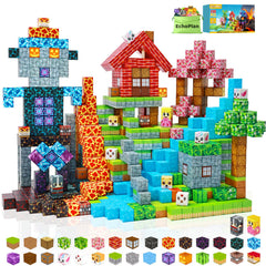 EchoPlan 150PCS magnetic blocks in large 1-inch size for imaginative STEM play.