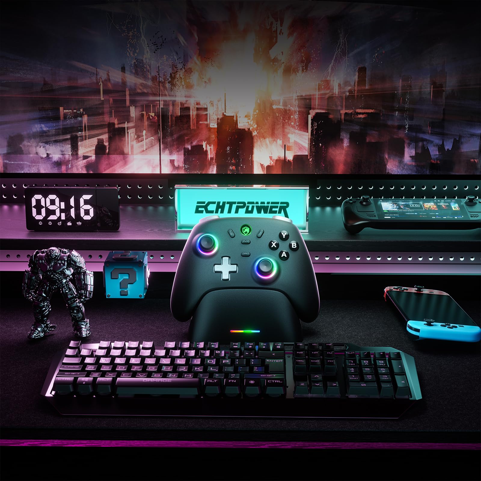 ECHTPower PC Gaming Controller gel buttons withstand one million clicks.