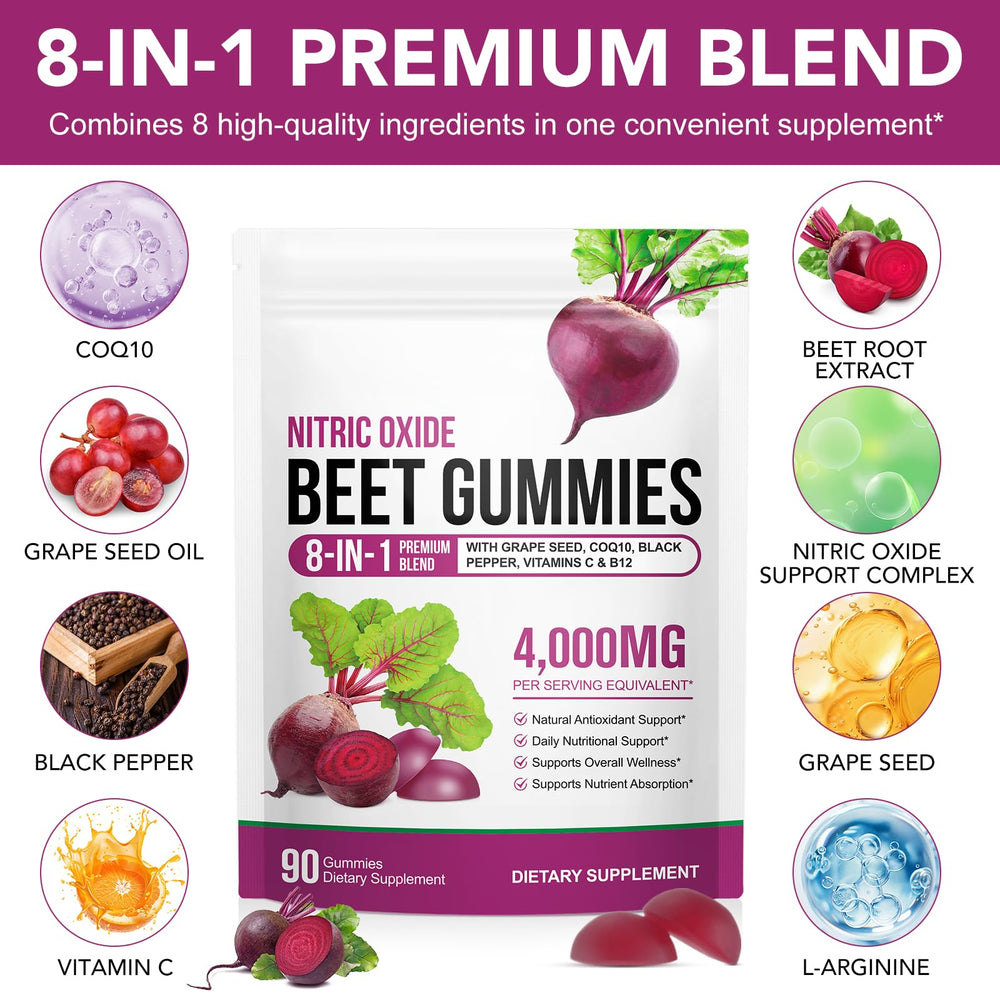 ECHTEYUN Beetroot Gummies close-up showing smooth chew for steady energy through the day.